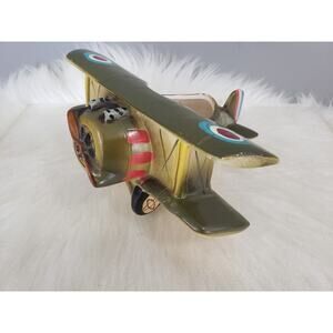 Vintage Inarco Sopwith‎ Camel Airplane Model Planter Hand Painted Japan Kitschy